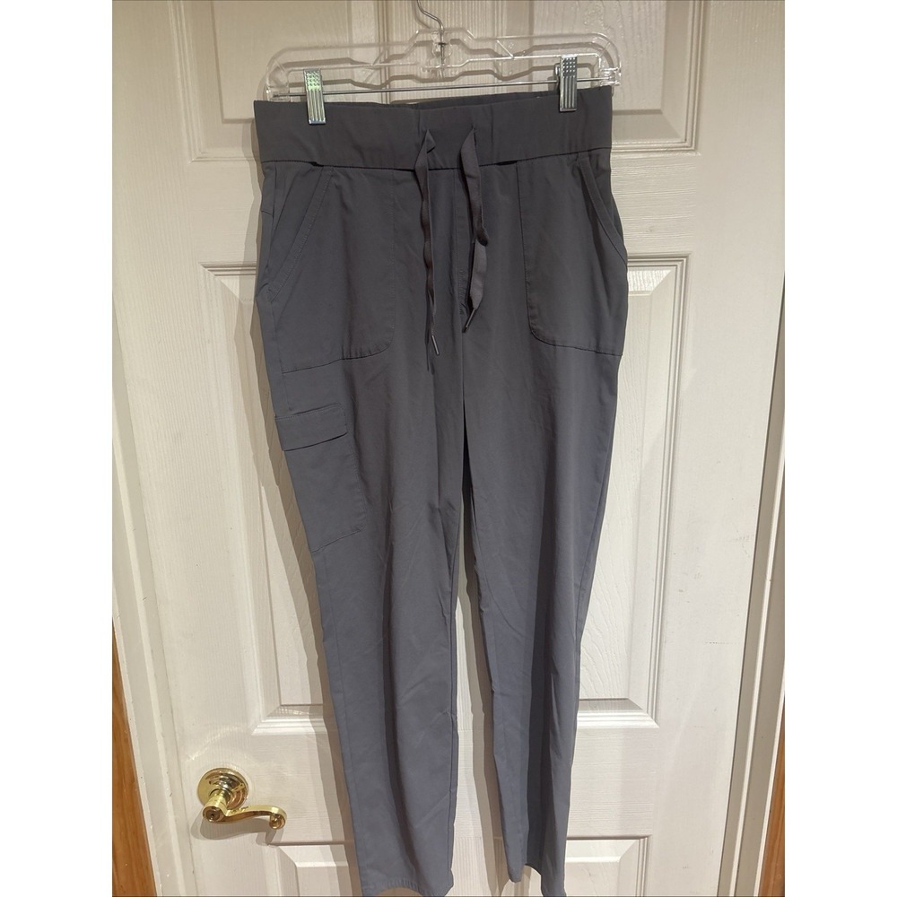 Columbia Women M Active Fit Cargo Jogger Pants Gray Tapered Legs Outdoor Pull-On